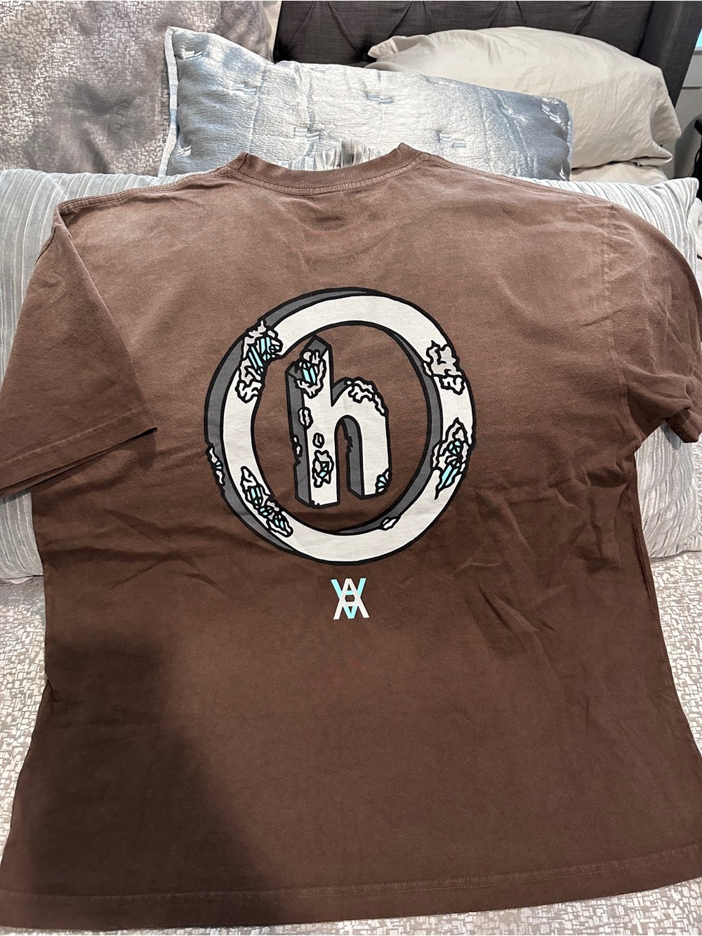 Hidden Logo Brown Short Sleeve Crewneck Tee